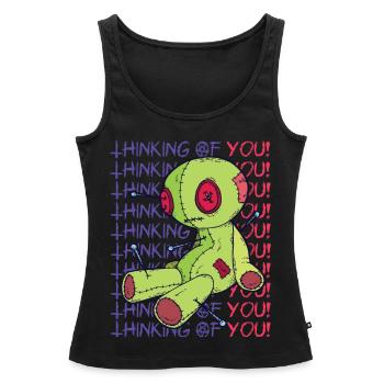 Voodoo Puppe Hexerei Denken An Dich Gruselig Hallo - Frauen Premium Organic Tank Top - Schwarz - Vorne - AI Model Female 172 light (172cm)