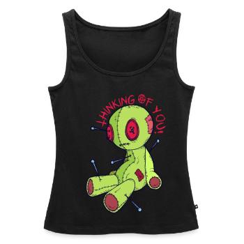 Voodoo Puppe Hexerei Ich denke an dich! Gruseliges - Frauen Premium Organic Tank Top - Schwarz - Vorne - AI Model Female 172 light (172cm)