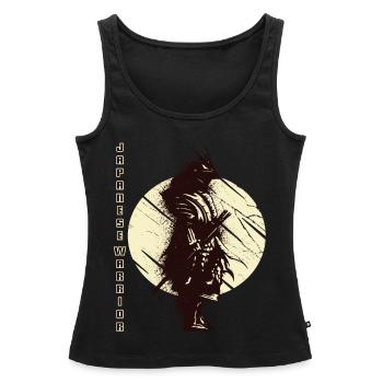 Guerrier Japonais Samouraï Art Japonais Katan - Débardeur bio Premium Femme - noir - Devant - AI Model Female 172 light (172cm)