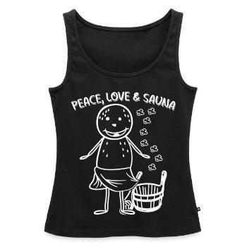 Saunieren Sauna - Frauen Premium Organic Tank Top - Schwarz - Vorne - AI Model Female 172 light (172cm)