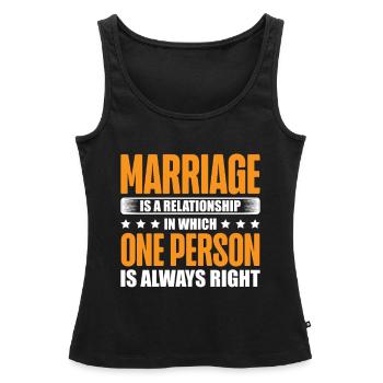 Le mariage est un jour de mariage relationnel - Débardeur bio Premium Femme - noir - Devant - AI Model Female 172 light (172cm)