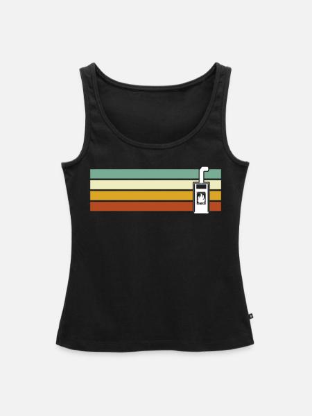 Kamin Retro Ofen Kaminofen - Frauen Premium Organic Tank Top - Schwarz