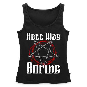 Satan Belzébuth Diable Gothique Pentagramme Mystique - Débardeur bio Premium Femme - noir - Devant - AI Model Female 172 light (172cm)
