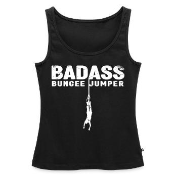 Badass Bungee Jumper Bungee Jumping Adrénaline - Débardeur bio Premium Femme - noir - Devant - AI Model Female 172 light (172cm)