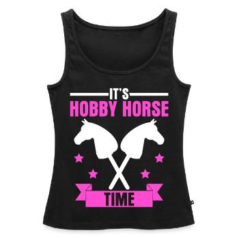 Hobby Cavalier Hobby Horsing - Débardeur bio Premium Femme - noir - Devant - AI Model Female 172 light (172cm)