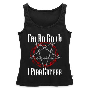 Satan Belzébuth Diable Gothique Pentagramme Mystique - Débardeur bio Premium Femme - noir - Devant - AI Model Female 172 light (172cm)