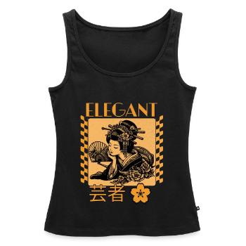 Elegant Geisha - Women’s Premium Organic Tank top - black - Front - AI Model Female 172 light (172cm)