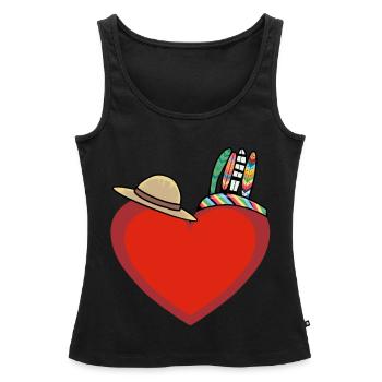 Heart Hearts Wild West États-Unis - Débardeur bio Premium Femme - noir - Devant - AI Model Female 172 light (172cm)