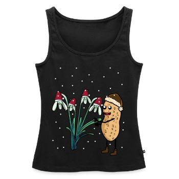 Erdnuss Frühling Schnee Garten Blumen Frost - Frauen Premium Organic Tank Top - Schwarz - Vorne - AI Model Female 172 light (172cm)