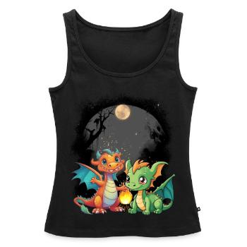 dragon mystique dragon conte de fées personnage de conte de fées - Débardeur bio Premium Femme - noir - Devant - AI Model Female 172 light (172cm)