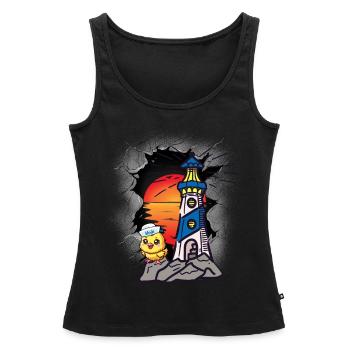 Seefahrt Matrosen Küken Leuchtturm maritim - Frauen Premium Organic Tank Top - Schwarz - Vorne - AI Model Female 172 light (172cm)