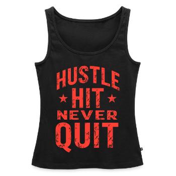 Hustle Hit Never Quit Athlete Fitness - Débardeur bio Premium Femme - noir - Devant - AI Model Female 172 light (172cm)