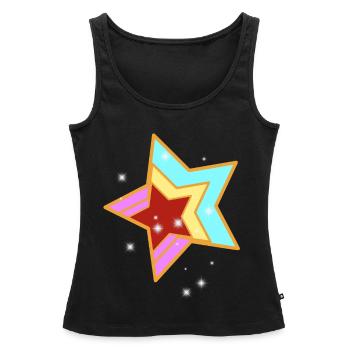 Retro Sterne Vintage 60er 80er - Frauen Premium Organic Tank Top - Schwarz - Vorne - AI Model Female 172 light (172cm)