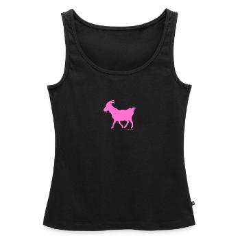 Bouc émissaire rose - Débardeur bio Premium Femme - noir - Devant - AI Model Female 172 light (172cm)