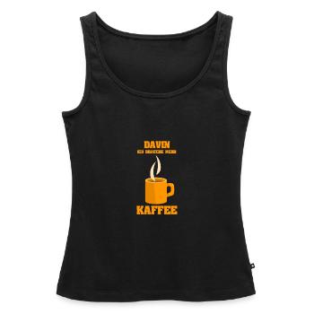 Kaffee Davin - Frauen Premium Organic Tank Top - Schwarz - Vorne - AI Model Female 172 light (172cm)