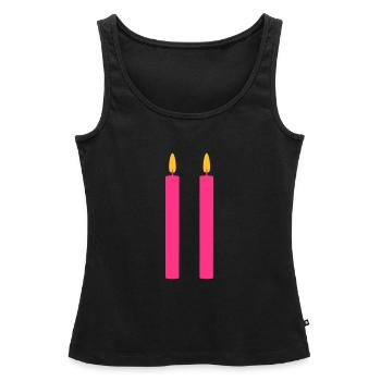 2 Kerzen //zwei //zweiter Geburtstag //zweites Mal - Frauen Premium Organic Tank Top - Schwarz - Vorne - AI Model Female 172 light (172cm)