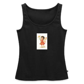 Daisy Fee mit Blume - Frauen Premium Organic Tank Top - Schwarz - Vorne - AI Model Female 172 light (172cm)