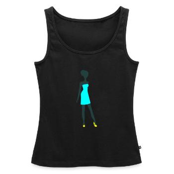Girl - Women’s Premium Organic Tank top - black - Front - AI Model Female 172 light (172cm)