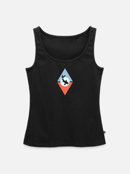 Koi Fisch Fischer - Frauen Premium Organic Tank Top - Schwarz