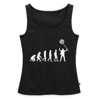 T-shirt Evolution Peace Peace Day Peace - Débardeur bio Premium Femme - noir - Devant - AI Model Female 172 light (172cm)