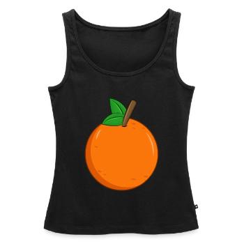 Orange - Débardeur bio Premium Femme - noir - Devant - AI Model Female 172 light (172cm)
