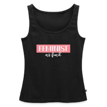 Féministe féministe - Débardeur bio Premium Femme - noir - Devant - AI Model Female 172 light (172cm)