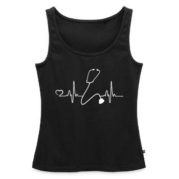 doctorat cadeau - Doctorat Remise Diplôme,doctorat - Débardeur bio Premium Femme - noir - Devant - AI Model Female 172 light (172cm)
