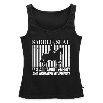Sattelsitz Englisch Reiten Reiter Pferd Reiten - Frauen Premium Organic Tank Top - Schwarz - Vorne - AI Model Female 172 light (172cm)