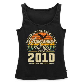 Vintage 2010 Birthday Celebration - Frauen Premium Organic Tank Top - Schwarz - Vorne - AI Model Female 172 light (172cm)