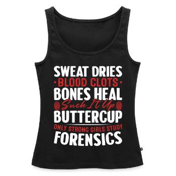 Schweiß trocknet Blutgerinnsel Knochen heilen Lustig - Frauen Premium Organic Tank Top - Schwarz - Vorne - AI Model Female 172 light (172cm)