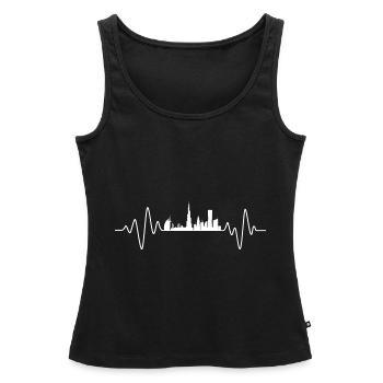 Dubaï Heartbeat Skyline Dubaï - Débardeur bio Premium Femme - noir - Devant - AI Model Female 172 light (172cm)