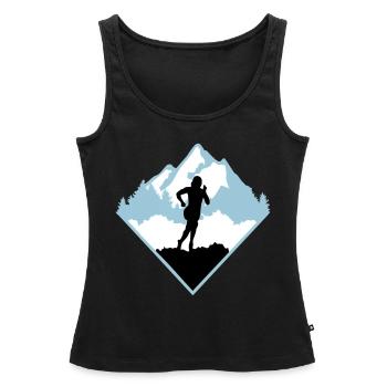 Course de trail, coureur, course - Débardeur bio Premium Femme - noir - Devant - AI Model Female 172 light (172cm)