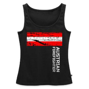 Austrian Firefighter ONE - Frauen Premium Organic Tank Top - Schwarz - Vorne - AI Model Female 172 light (172cm)