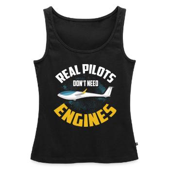 Pilot Flugzeug Segelflugzeug Flugsport Flugschule - Frauen Premium Organic Tank Top - Schwarz - Vorne - AI Model Female 172 light (172cm)