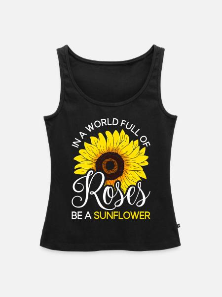 Sonnenblume - Frauen Premium Organic Tank Top - Schwarz