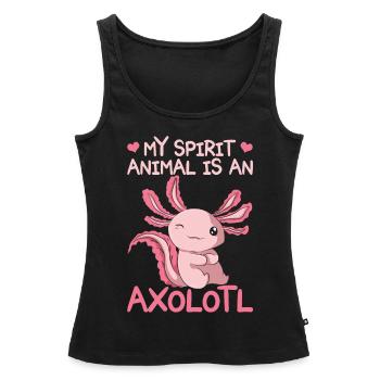 Cadeau de spiritualité Amphibian Axolotl - Débardeur bio Premium Femme - noir - Devant - AI Model Female 172 light (172cm)
