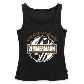 Zimmerer Zimmermann Zimmerei Schreiner Handwerker - Frauen Premium Organic Tank Top - Schwarz - Vorne - AI Model Female 172 light (172cm)