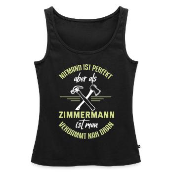 Zimmermann Zimmerer Zimmerei Schreiner Handwerker - Frauen Premium Organic Tank Top - Schwarz - Vorne - AI Model Female 172 light (172cm)