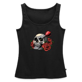 Dart Darter Dartsport - Frauen Premium Organic Tank Top - Schwarz - Vorne - AI Model Female 172 light (172cm)