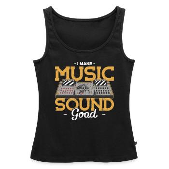 Sound Guy I make Music Sound Good Sound Ingénieur du son - Débardeur bio Premium Femme - noir - Devant - AI Model Female 172 light (172cm)