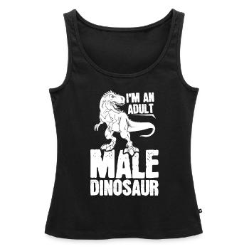 Dinosaure Dinosaure adulte - Débardeur bio Premium Femme - noir - Devant - AI Model Female 172 light (172cm)