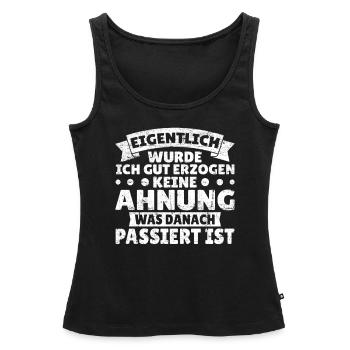 Schwarzer Humor Ironie - Frauen Premium Organic Tank Top - Schwarz - Vorne - AI Model Female 172 light (172cm)
