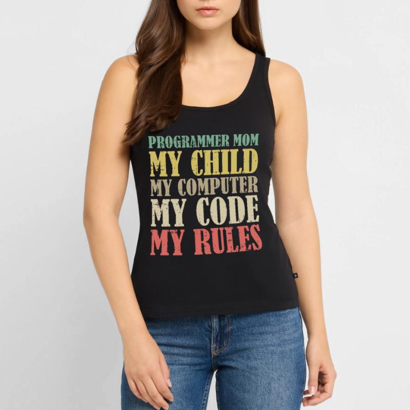 Développeur Coder Programmeur Mama Débardeur bio Premium Femme