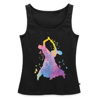 Valse viennoise Danses de salon - Débardeur bio Premium Femme - noir - Devant - AI Model Female 172 light (172cm)
