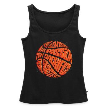 Graphique de basket-ball avec les valeurs pour le meneur de jeu - Débardeur bio Premium Femme - noir - Devant - AI Model Female 172 light (172cm)