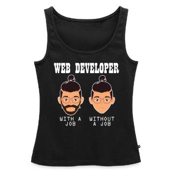 Web Entwickler Webdeveloper Witzig - Frauen Premium Organic Tank Top - Schwarz - Vorne - AI Model Female 172 light (172cm)