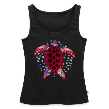 Tortue de mer Tortue cadeau d’animaux de mer - Débardeur bio Premium Femme - noir - Devant - AI Model Female 172 light (172cm)