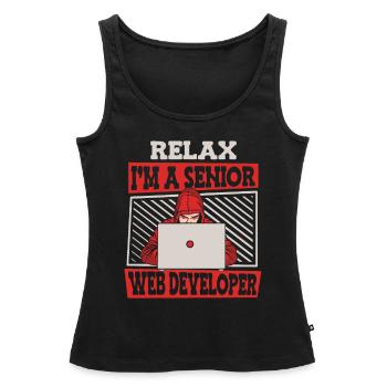 Web Entwickler Webdeveloper Senior - Frauen Premium Organic Tank Top - Schwarz - Vorne - AI Model Female 172 light (172cm)