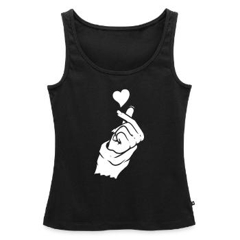 K Pop Kpop Coeur Pop Coréen - Débardeur bio Premium Femme - noir - Devant - AI Model Female 172 light (172cm)
