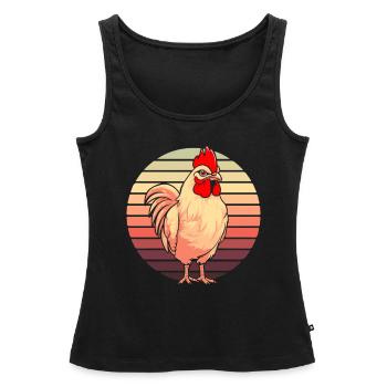 Chicken Hen - Women’s Premium Organic Tank top - black - Front - AI Model Female 172 light (172cm)